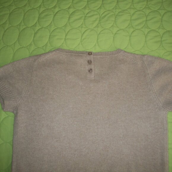 NWOT Halogen Light Beige Cashmere Sweater Short Sleeve - Picture 10 of 16